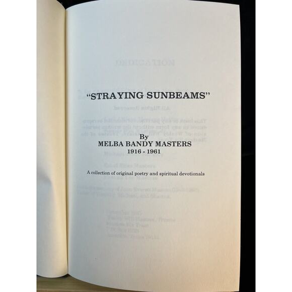 Straying Sunbeams by Melba Bandy Masters Published in 1985 Hardback - Picture 4 of 12